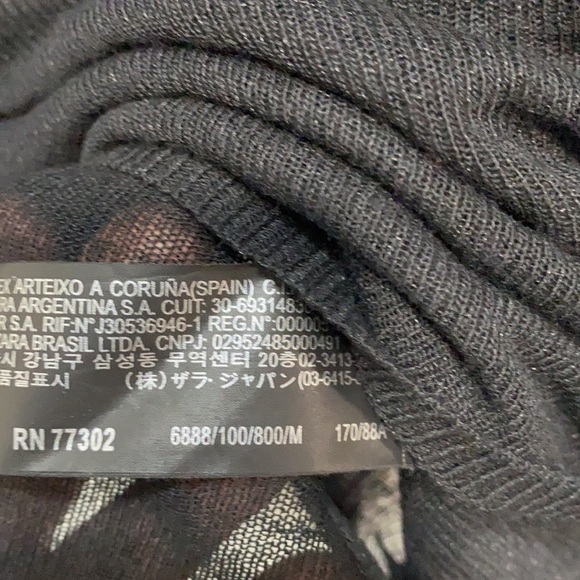 Zara‎ knit beaded illusion sweater mock neck black - Picture 5 of 8